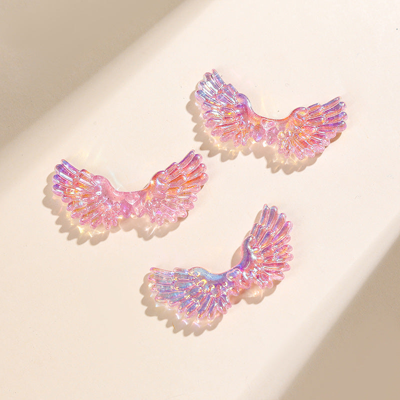 Wholesale 10pcs/pack Resin wings can be worn through the pen spacer beads straight hole beads DIY